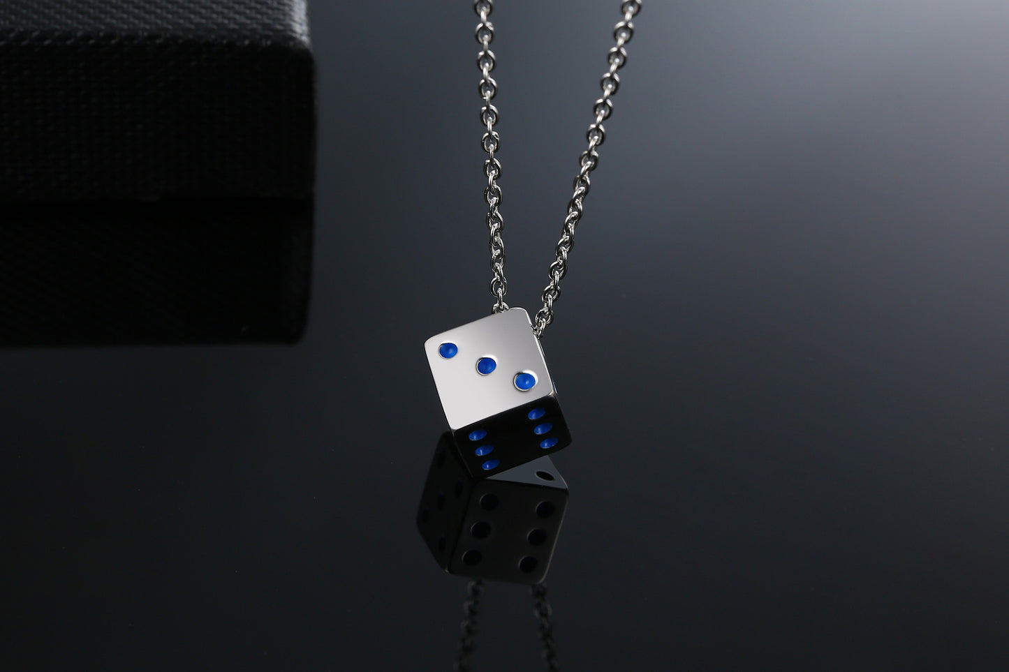 RKL™ Stainless Steel Dice Pendant Necklace