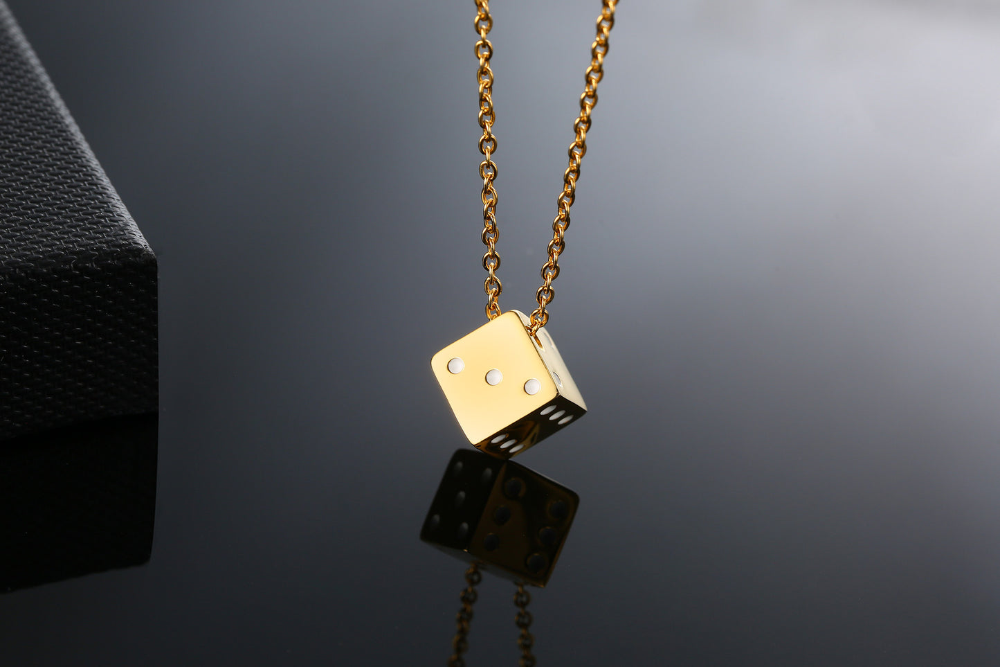 RKL™ Stainless Steel Dice Pendant Necklace