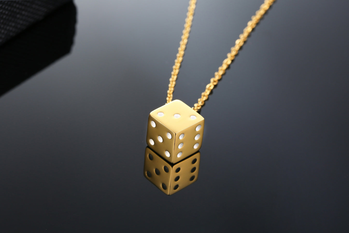 RKL™ Stainless Steel Dice Pendant Necklace