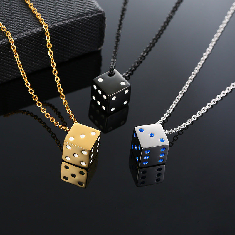 RKL™ Stainless Steel Dice Pendant Necklace