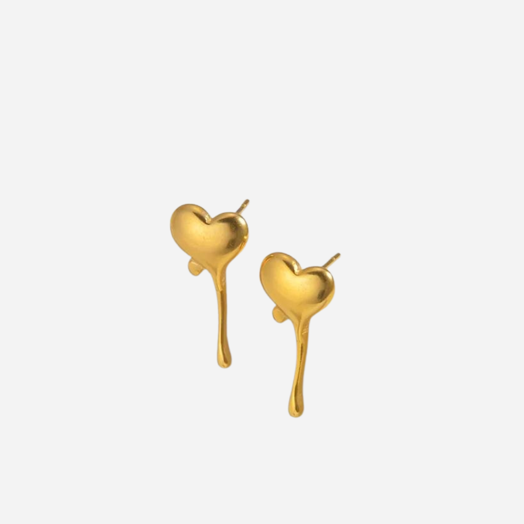 RKL™ Heart Shape Gold Plated Ear Studs: Simply Cute Elegance