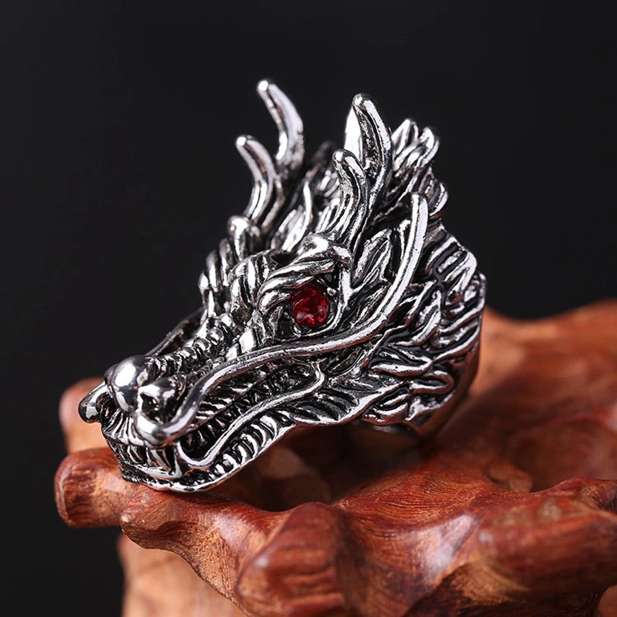 RKL™ Retro Punk Cross Eagle Dragon Men's Open Ring