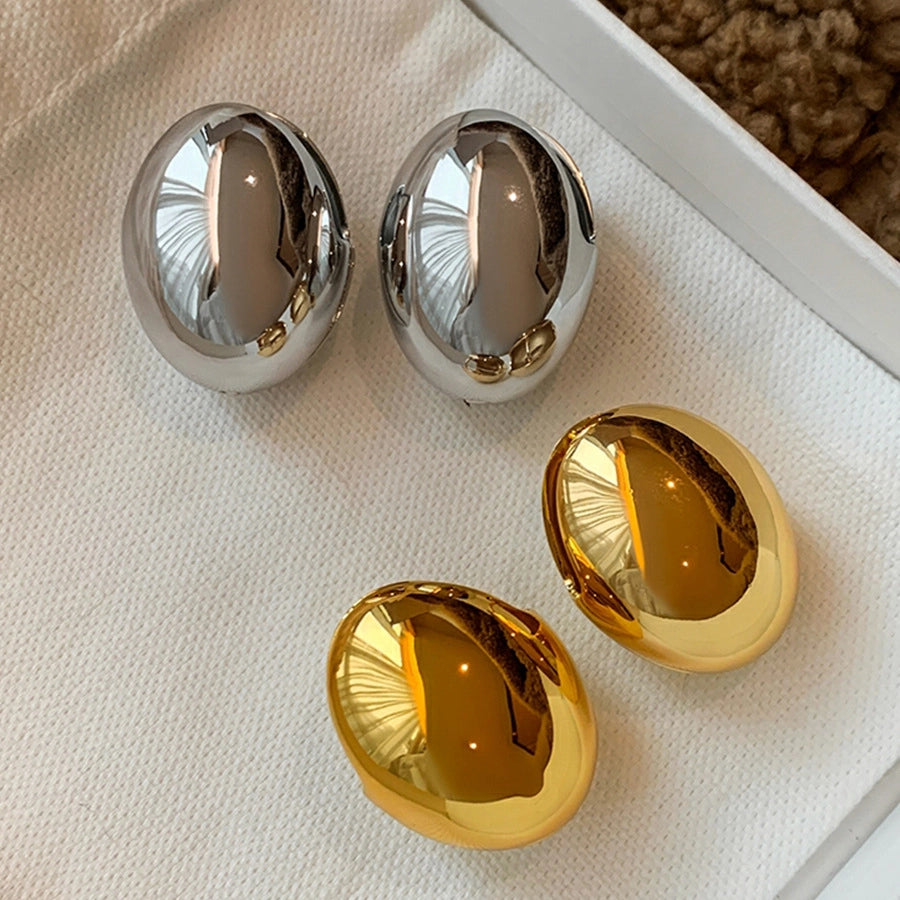 RKL™ Hip-Hop Gold Plated Oval Alloy Ear Studs