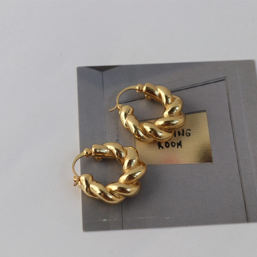 RKL™ Retro Solid Color Plating Alloy Hoop Earrings