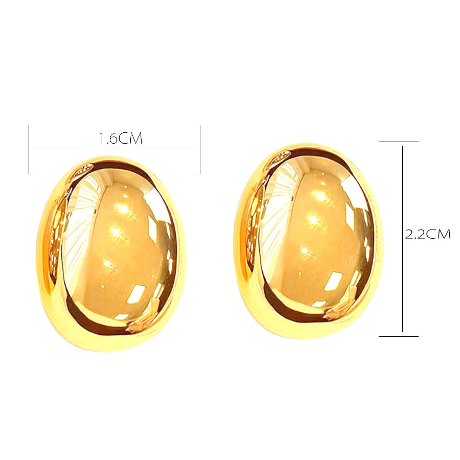 RKL™ Hip-Hop Gold Plated Oval Alloy Ear Studs