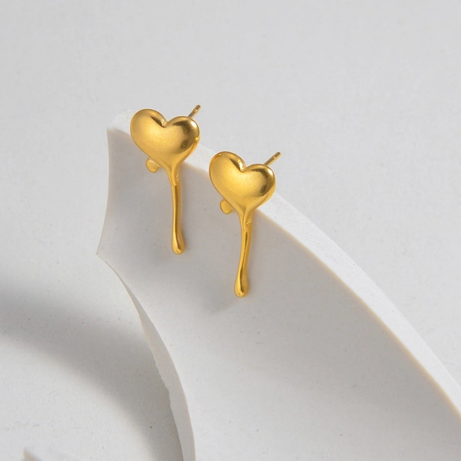 RKL™ Heart Shape Gold Plated Ear Studs: Simply Cute Elegance