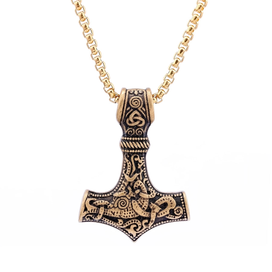 RKL™ Retro Plating Hammer Pendant Necklace