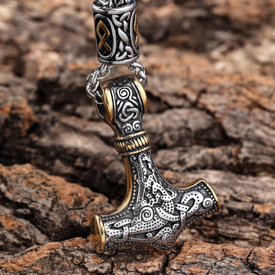 RKL™ Retro Plating Hammer Pendant Necklace