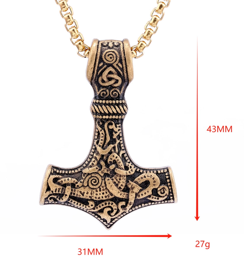 RKL™ Retro Plating Hammer Pendant Necklace