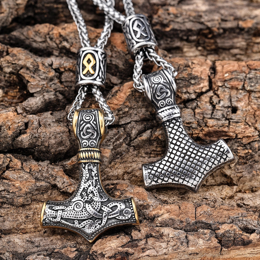 RKL™ Retro Plating Hammer Pendant Necklace