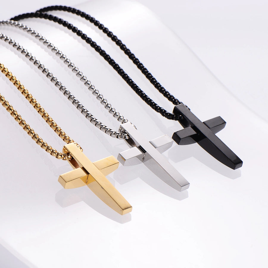 RKL™ Hip-Hop Rock Stainless Steel Cross Pendant Necklace