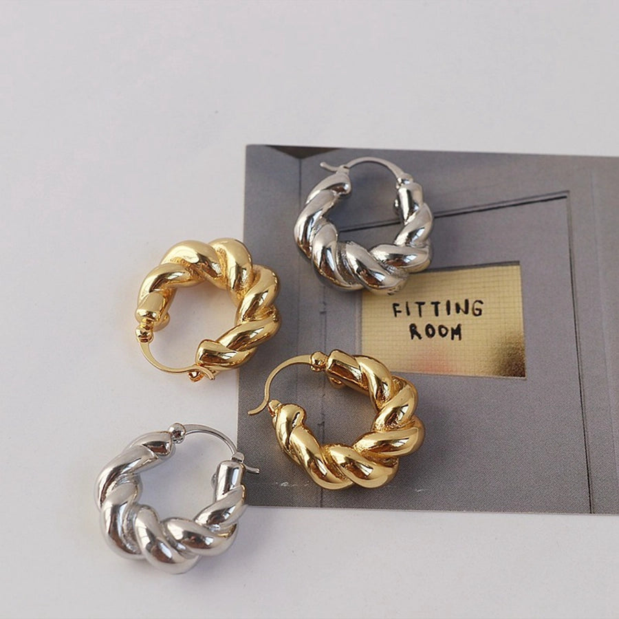 RKL™ Retro Solid Color Plating Alloy Hoop Earrings