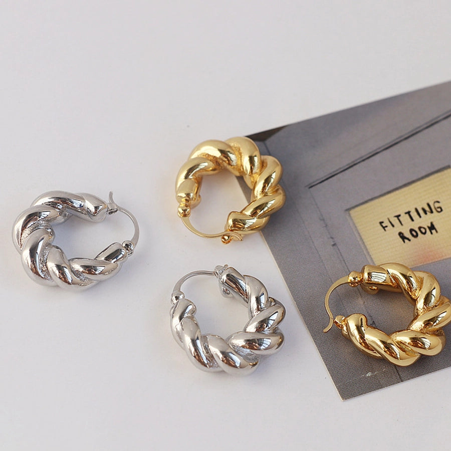 RKL™ Retro Solid Color Plating Alloy Hoop Earrings