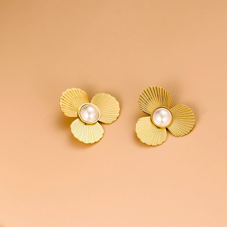 RKL™ Retro Scallop Flower Asymmetrical Ear Studs