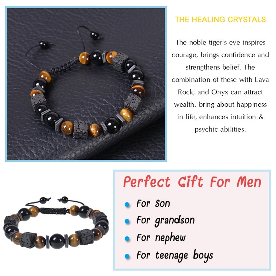 RKL™ Retro Natural Stone Beaded Men's Bracelet