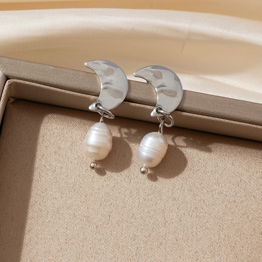 RKL™ Moon Pearl Drop Earrings