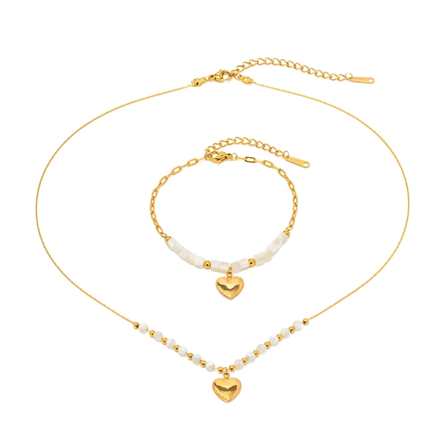 RKL™ Gold-Plated Heart Bracelet & Necklace Set