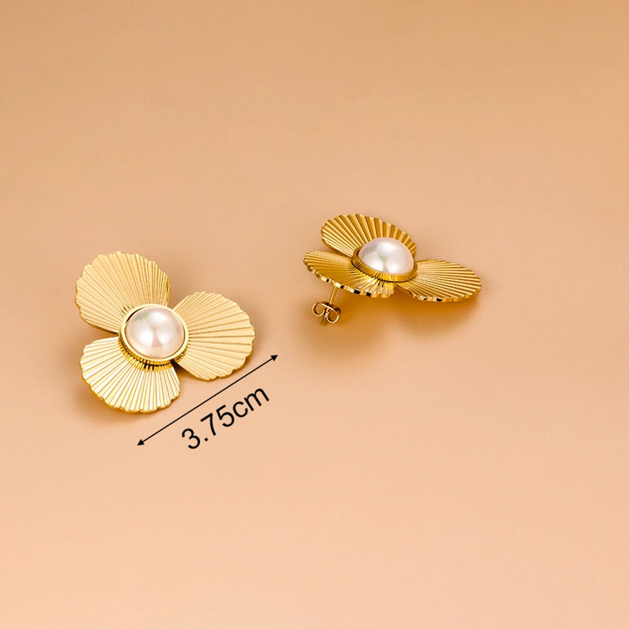 RKL™ Retro Scallop Flower Asymmetrical Ear Studs