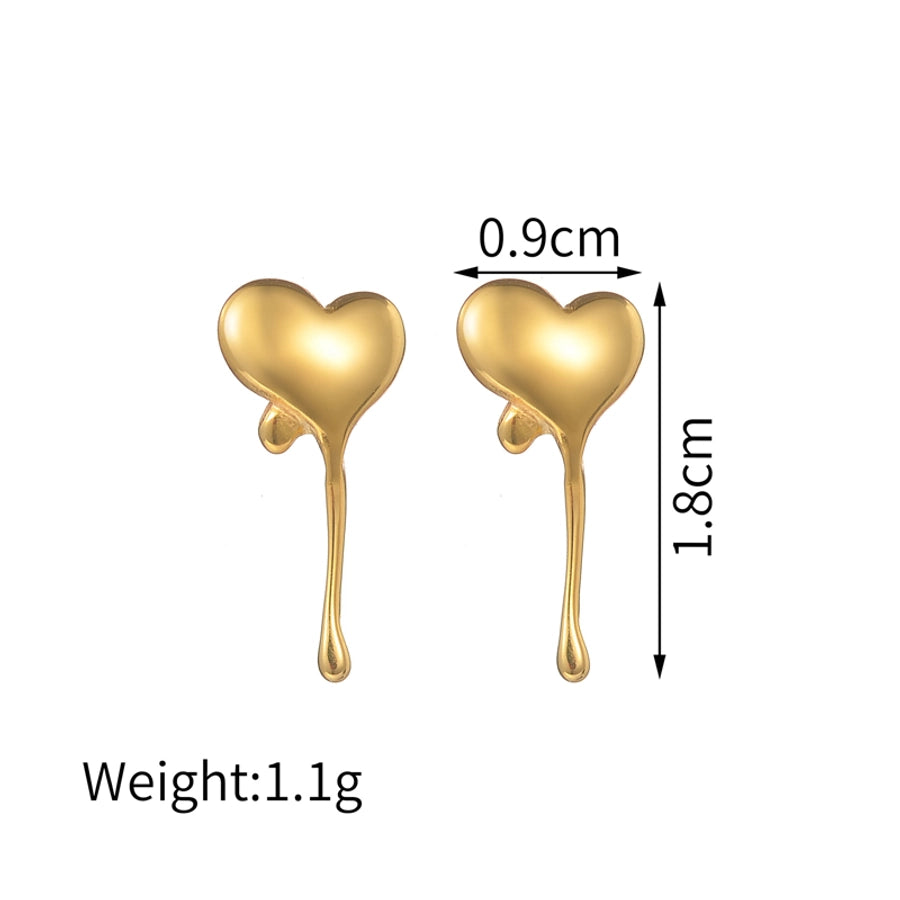 RKL™ Heart Shape Gold Plated Ear Studs: Simply Cute Elegance