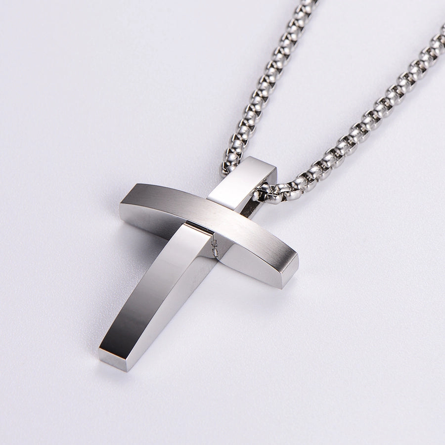 RKL™ Hip-Hop Rock Stainless Steel Cross Pendant Necklace