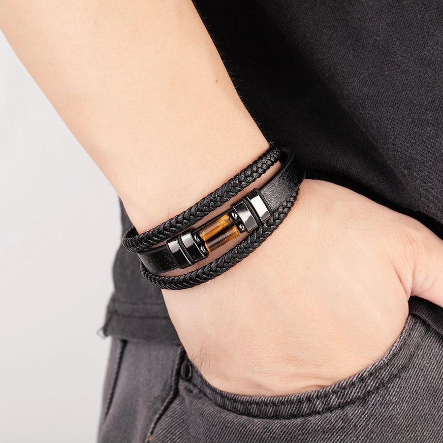 RKL™ Retro Punk Geometric Cross Men's Bracelet