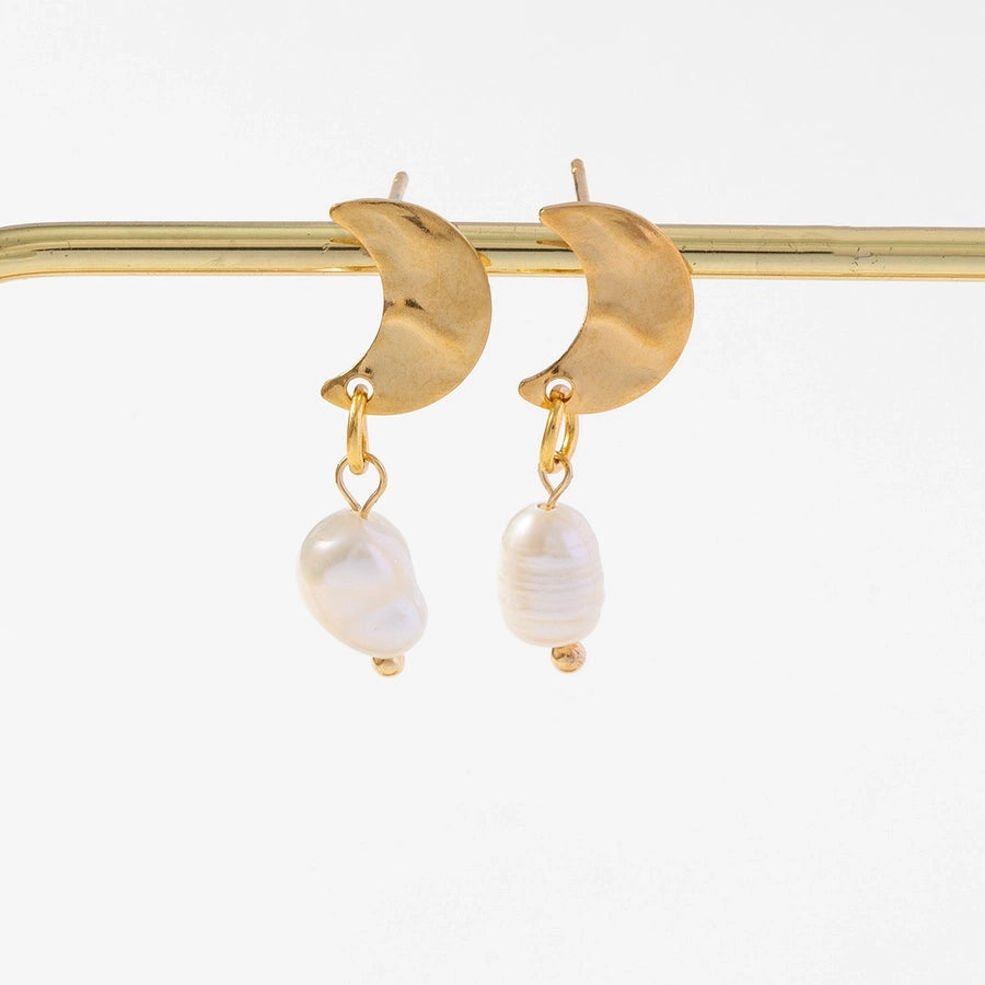 RKL™ Moon Pearl Drop Earrings