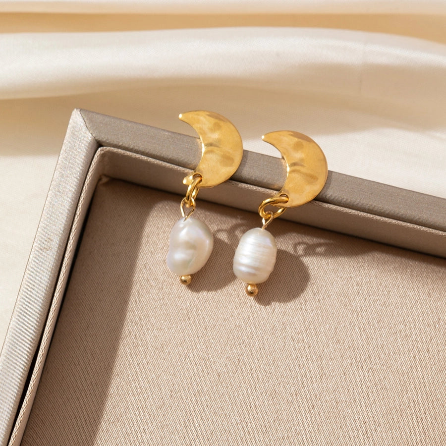 RKL™ Moon Pearl Drop Earrings