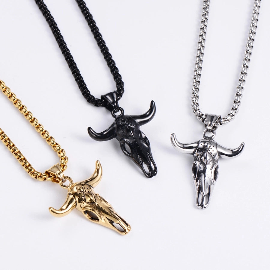 RKL™ Stainless Steel 18K Gold Plated Animal Skull Necklace