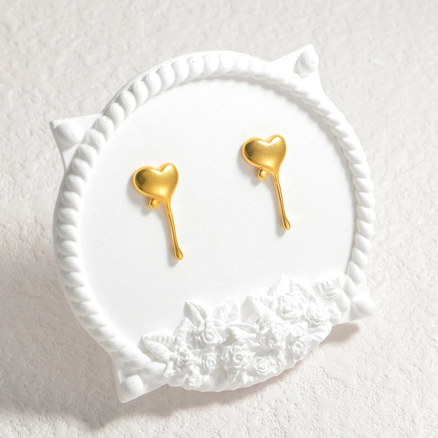 RKL™ Heart Shape Gold Plated Ear Studs: Simply Cute Elegance