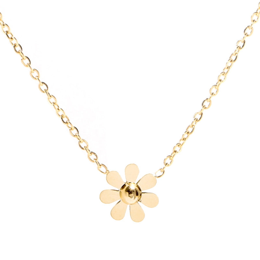 RKL™ Luxe Gold-Plated Stainless Steel Flower Pendant Necklace