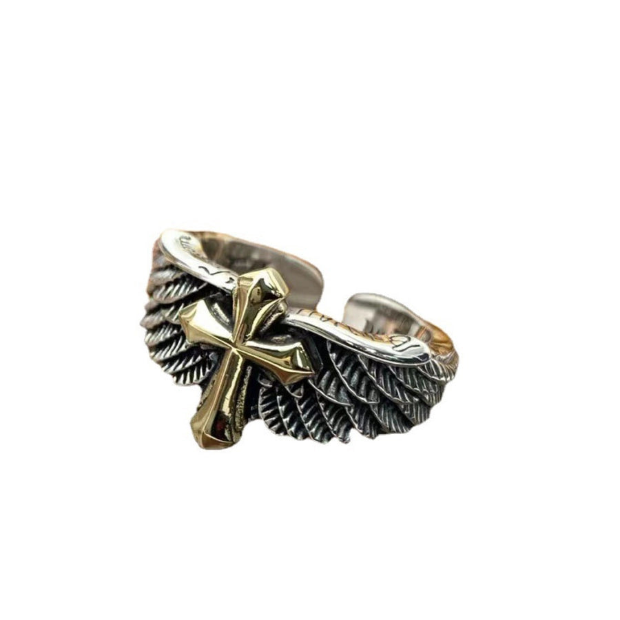 RKL™ Retro Punk Cross Eagle Dragon Men's Open Ring