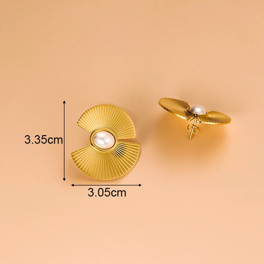 RKL™ Retro Scallop Flower Asymmetrical Ear Studs