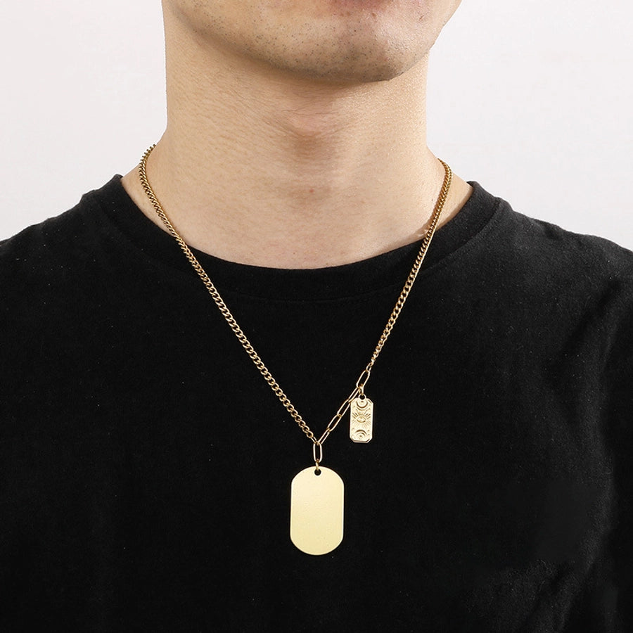 RKL™ Hip-Hop Geometric 18K Gold Men's Pendant Necklace