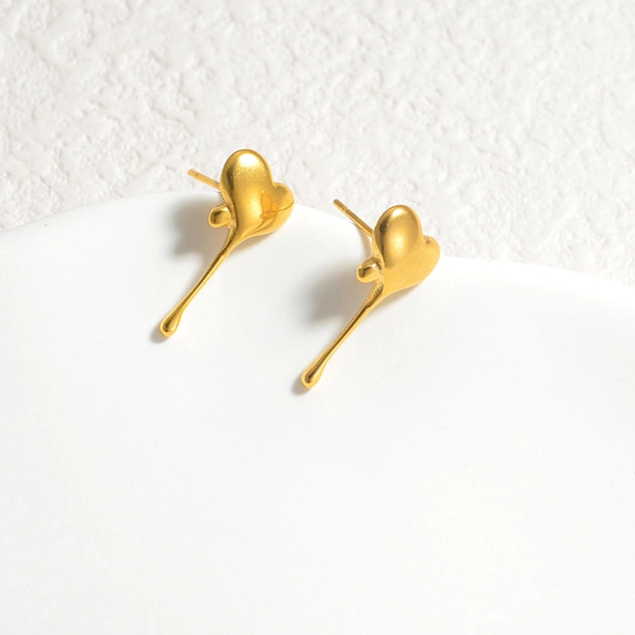 RKL™ Heart Shape Gold Plated Ear Studs: Simply Cute Elegance