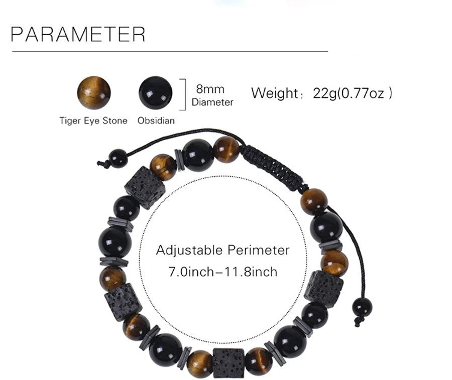 RKL™ Retro Natural Stone Beaded Men's Bracelet