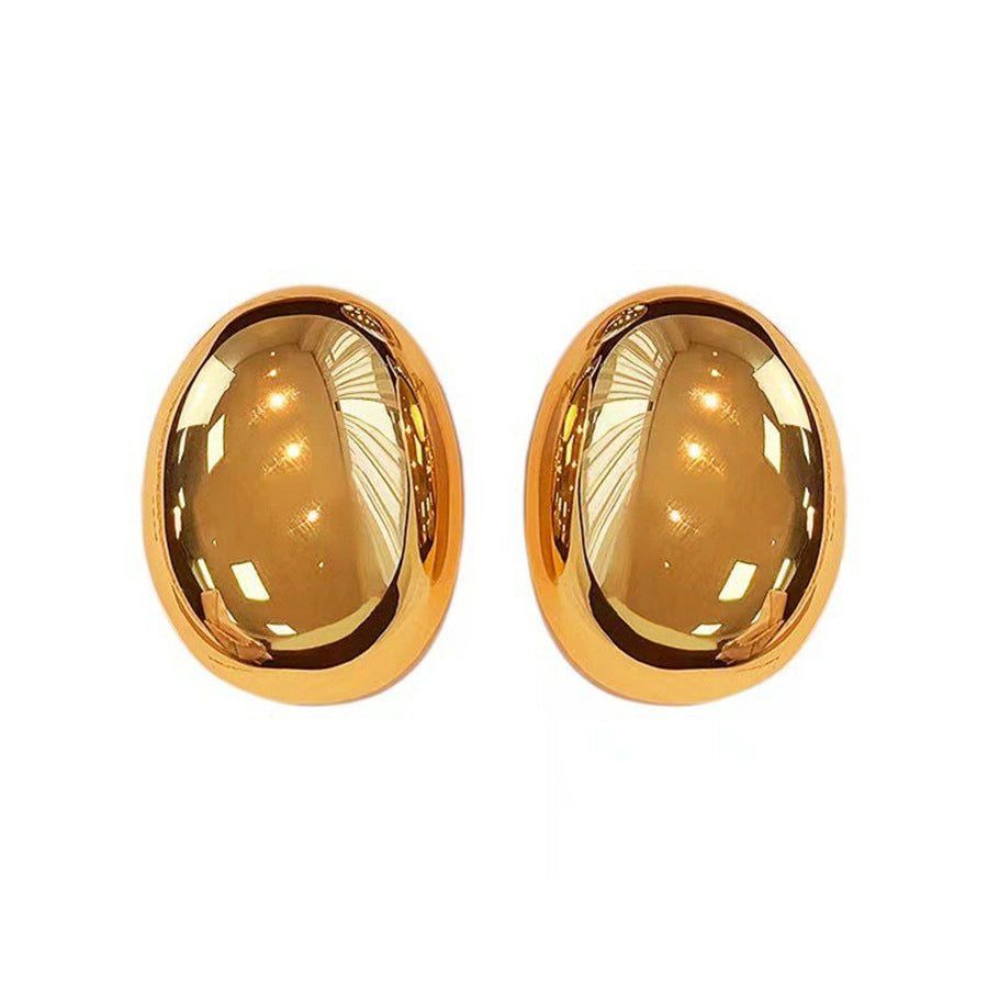 RKL™ Hip-Hop Gold Plated Oval Alloy Ear Studs